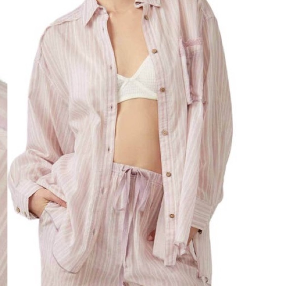 Free People Sleep Mode NWT 100%Cotton Pajama Nightshirt Top Sz-Small